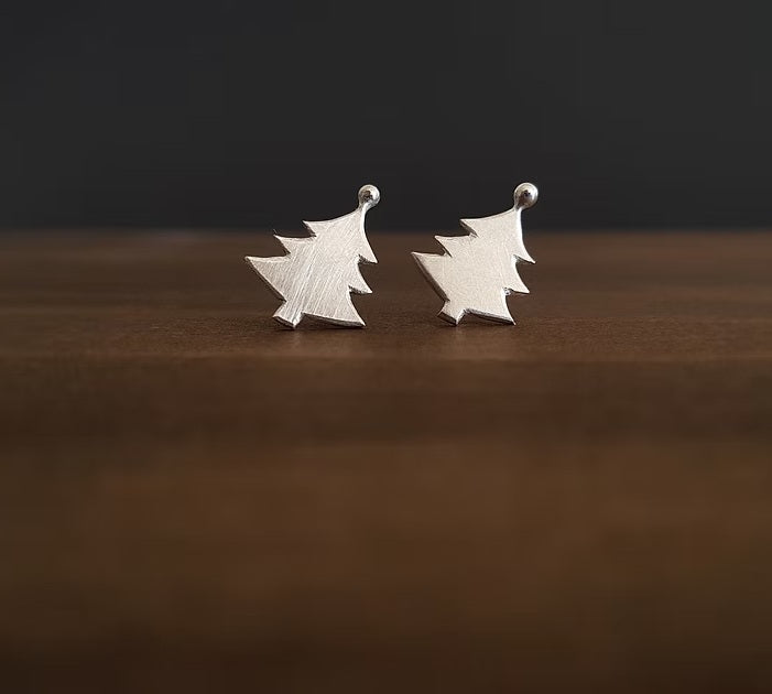 Handmade Sterling Silver Christmas Studs