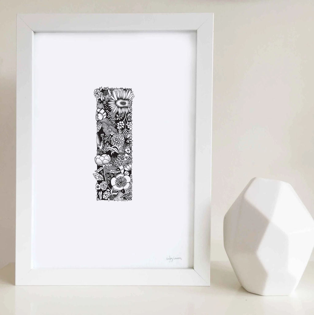 Floral Zen Doodle Alphabet Print