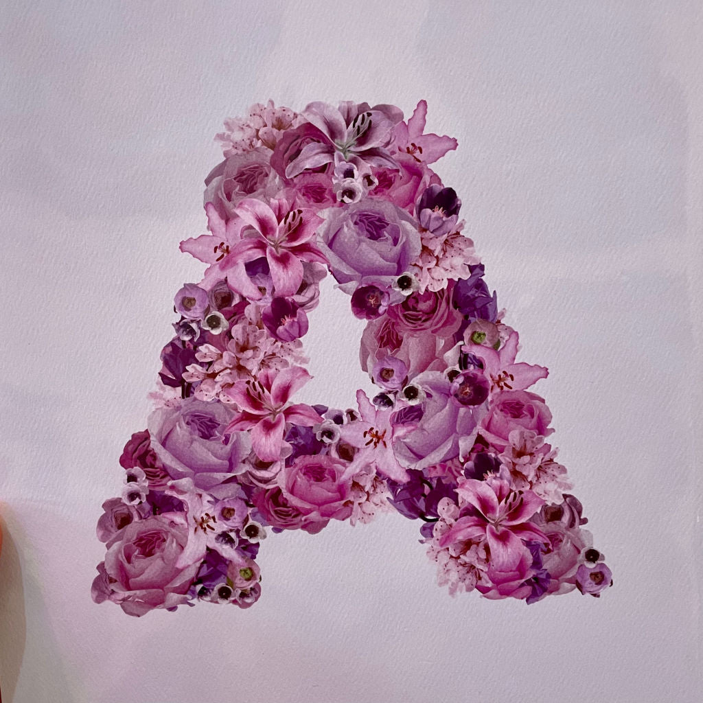Pink Floral Alphabet Prints