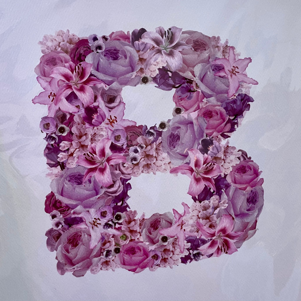 Pink Floral Alphabet Prints