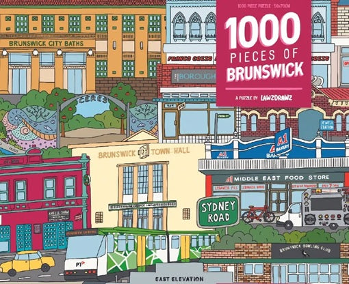 1000 pieces of Melbourne Puzzle by Lawz Drawz