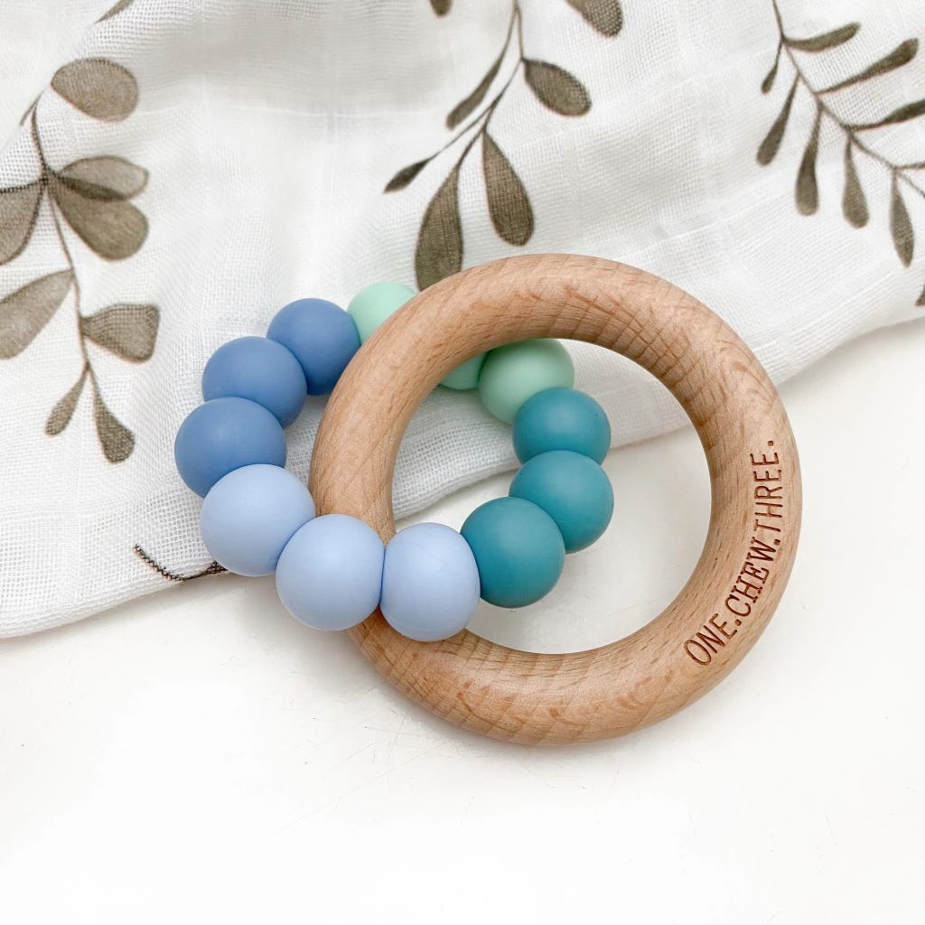 Silicone & Beech Wood Teether