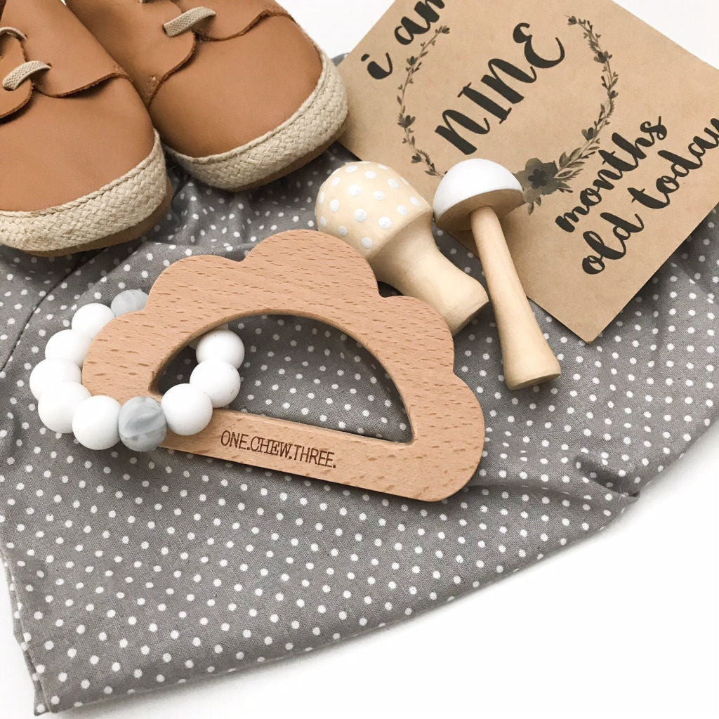 Silicone & Beech Wood Teether