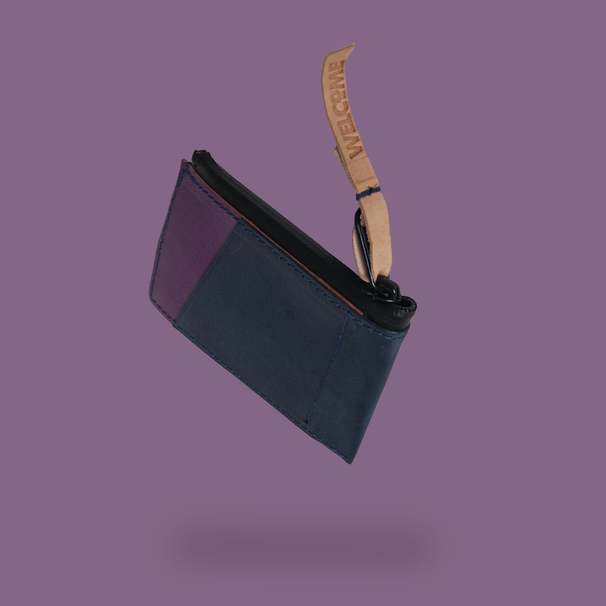 Handmade Leather Zip Card Wallet - Town Clown