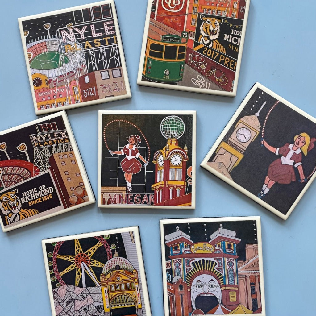 Melbourne / Richmond Handmade Coasters