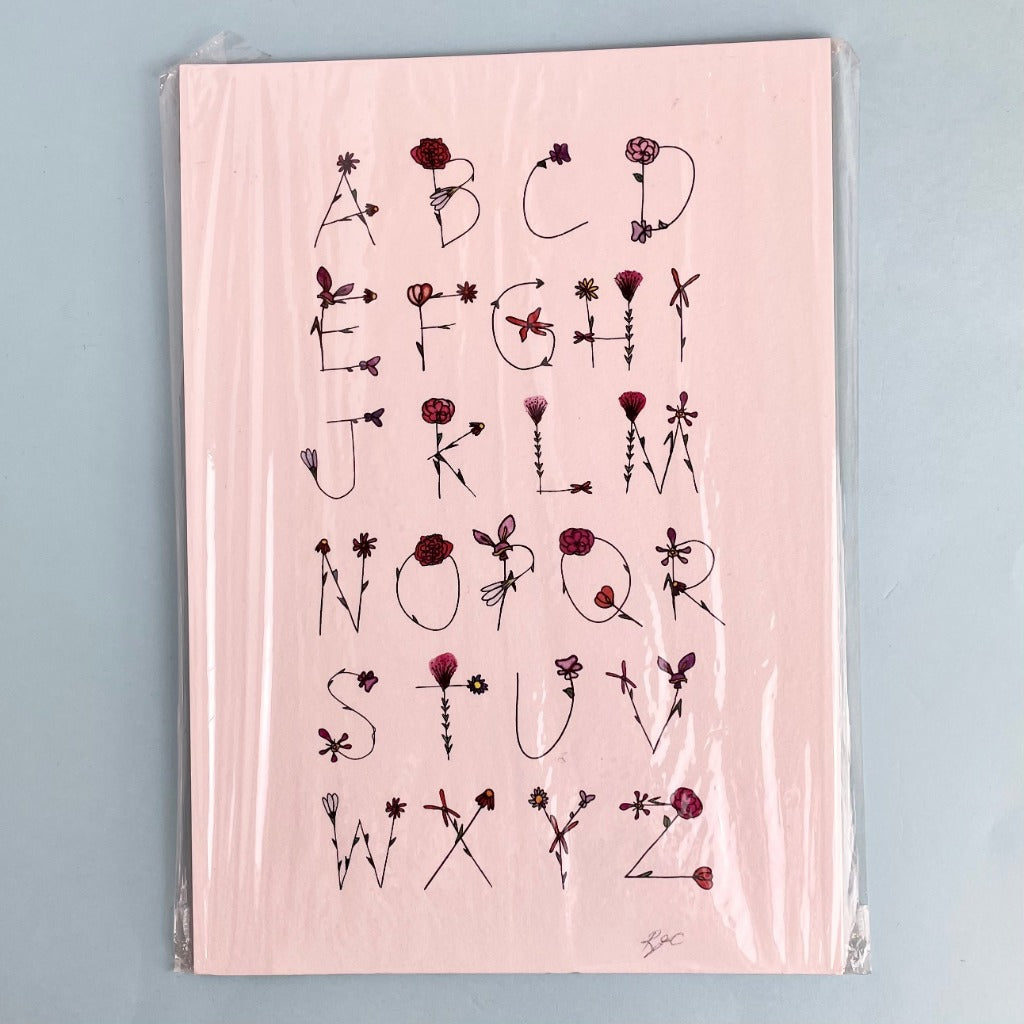 Floral Alphabet Poster
