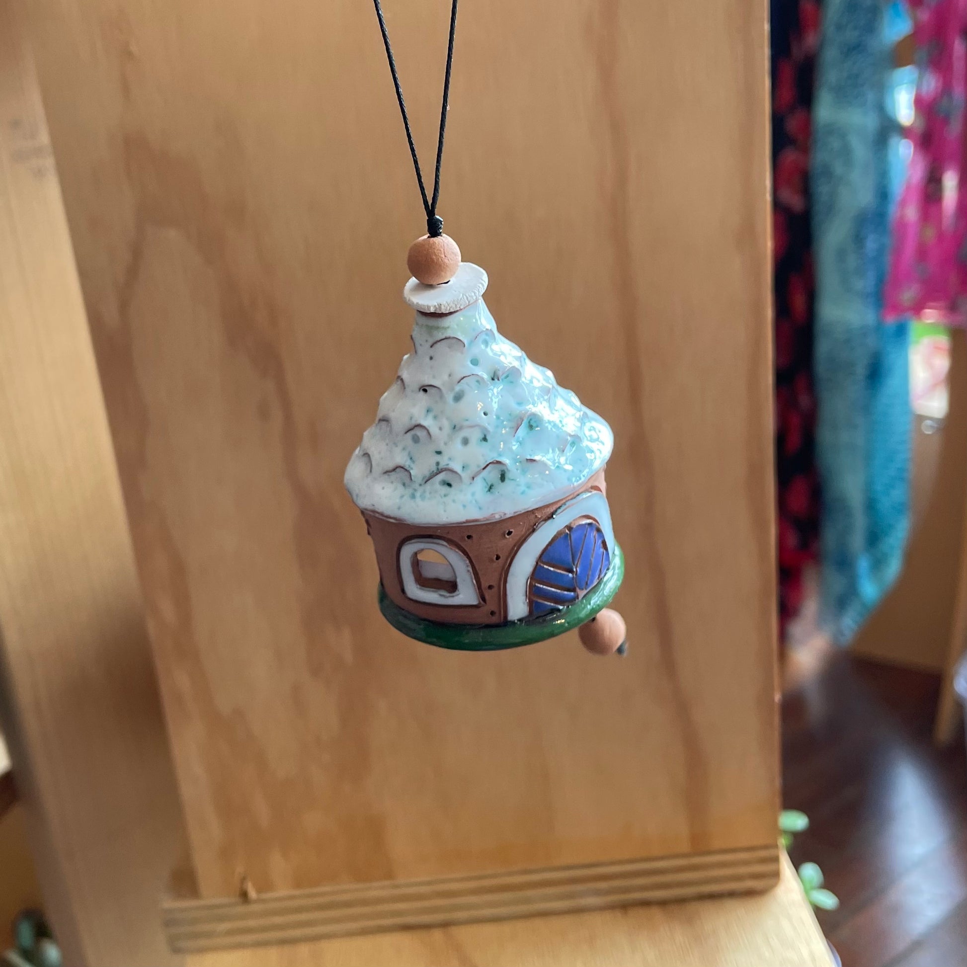 Ceramic 'House' Birds Bells
