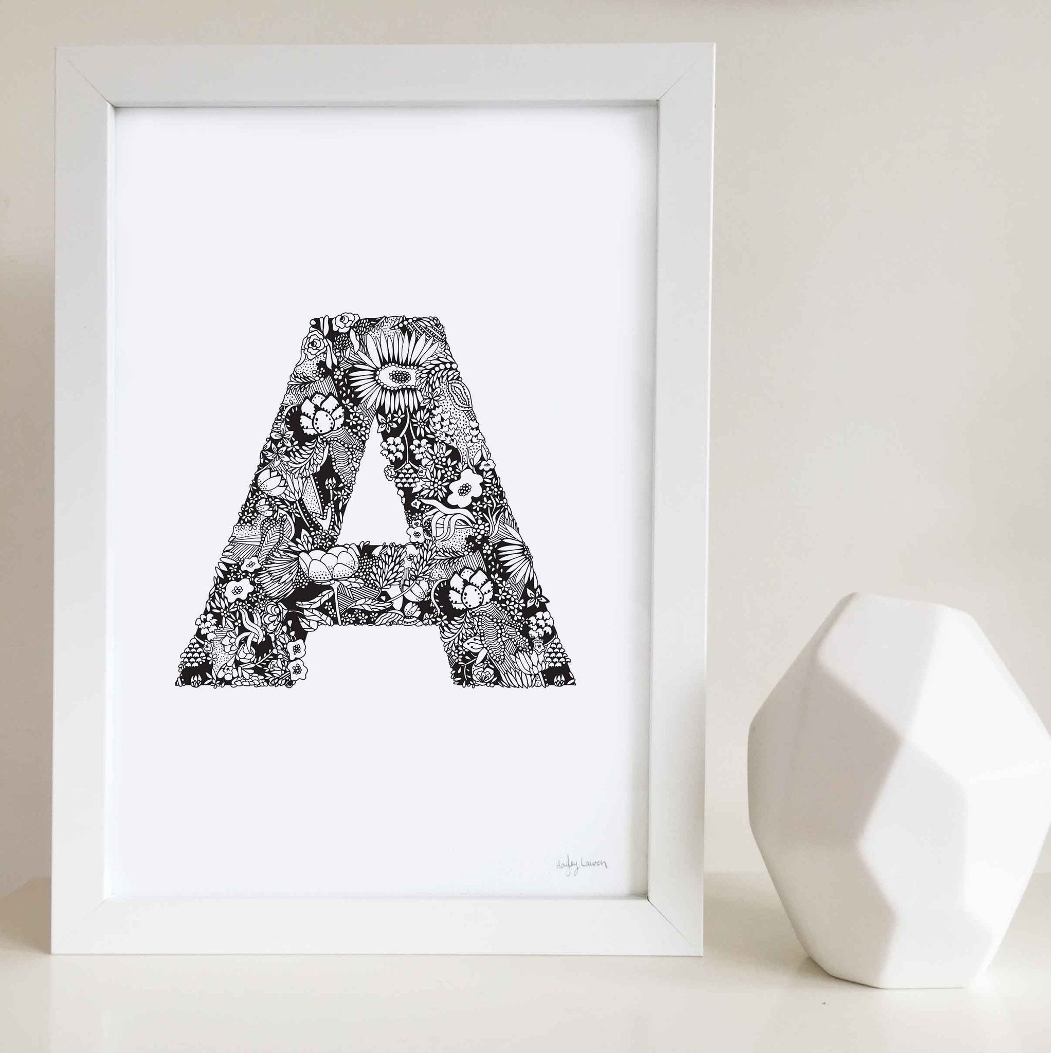 Floral Zen Doodle Alphabet Print