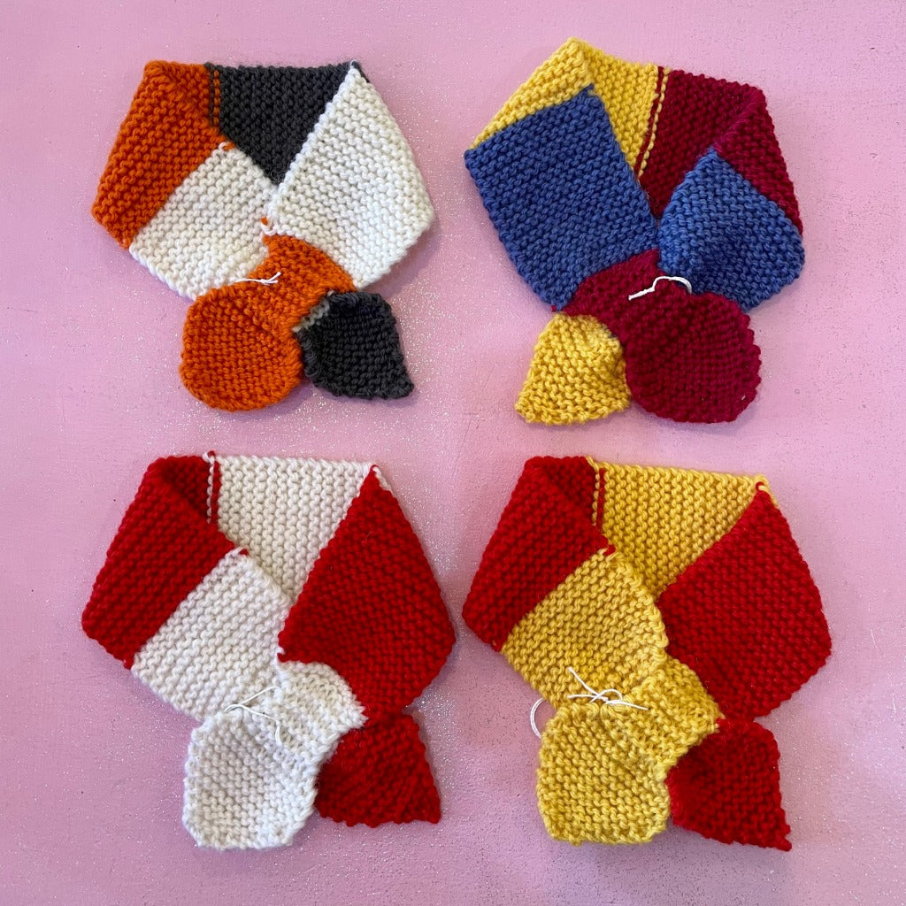 Hand-knitted Baby AFL Footy Scarf