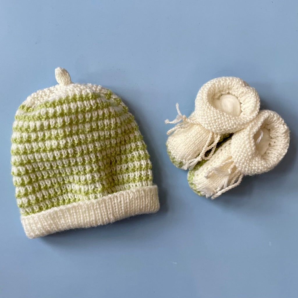 Hand-knitted Beanie & Bootie Set