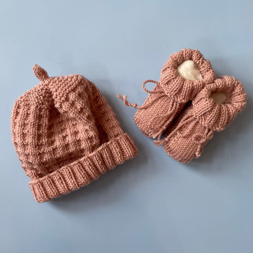 Hand-knitted Beanie & Bootie Set