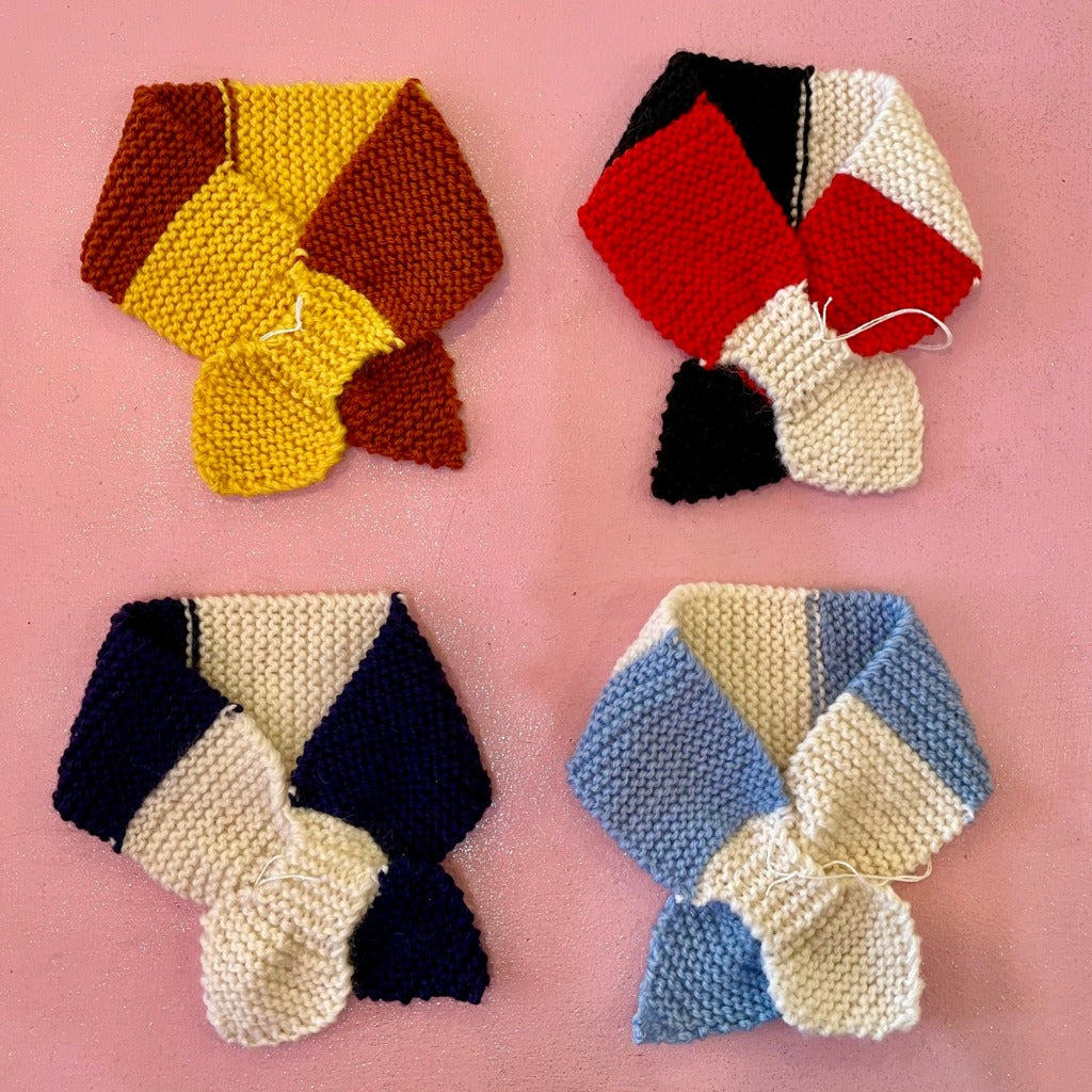 Hand-knitted Baby AFL Footy Scarf