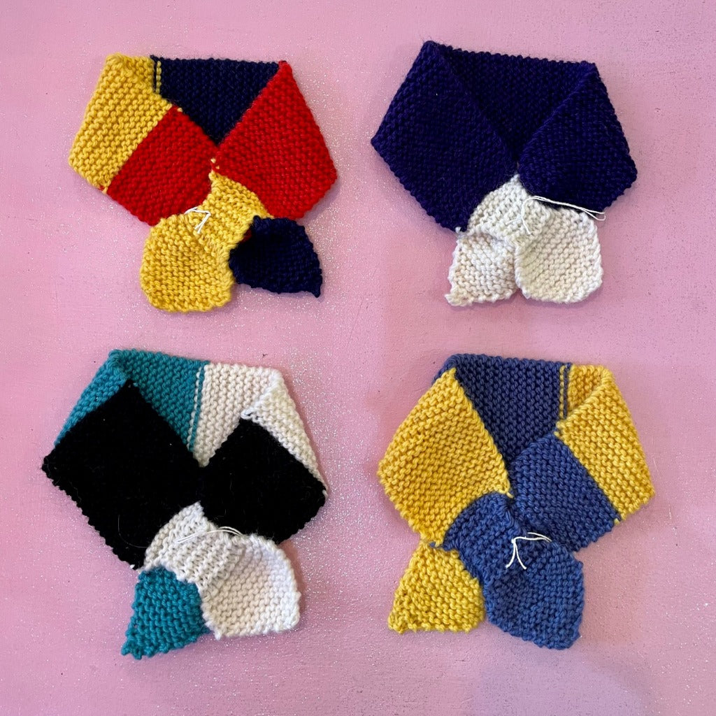 Hand-knitted Baby AFL Footy Scarf