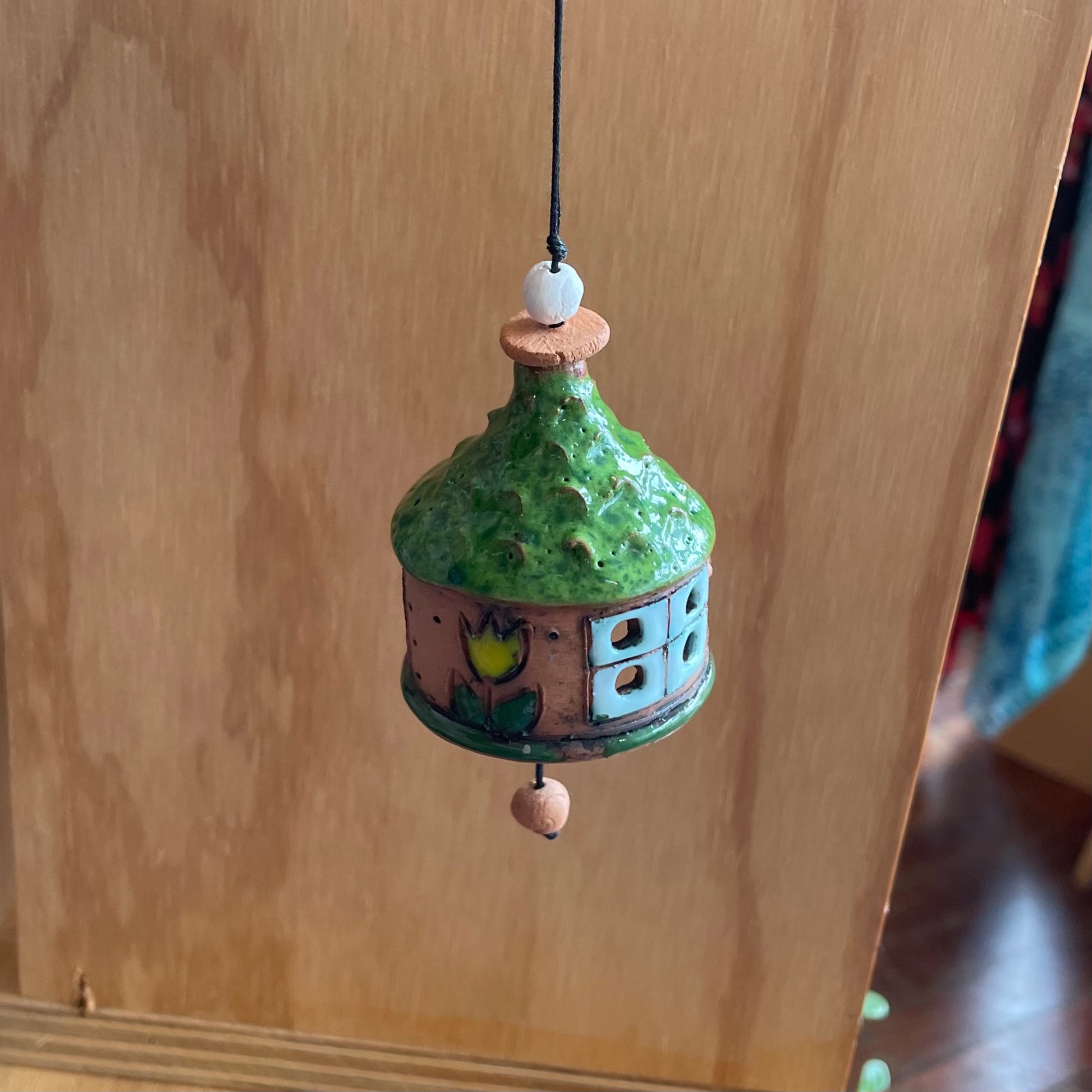Ceramic 'House' Birds Bells