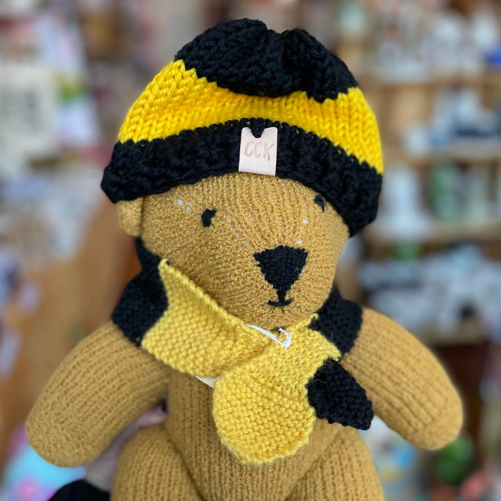 Hand-knitted Baby AFL Footy Scarf