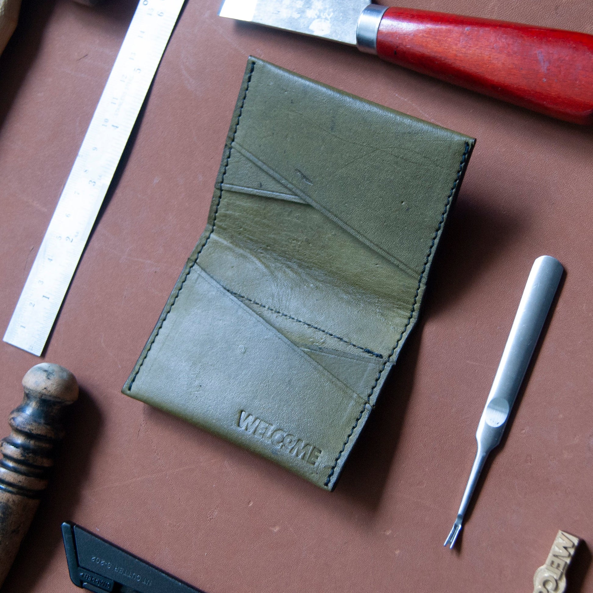 Handmade Leather 'Future Man' Card Wallet