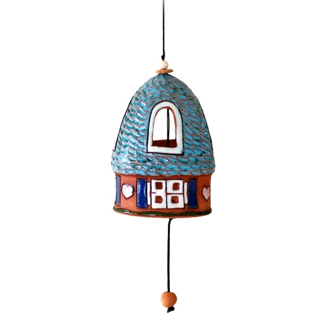 Ceramic 'House' Birds Bells