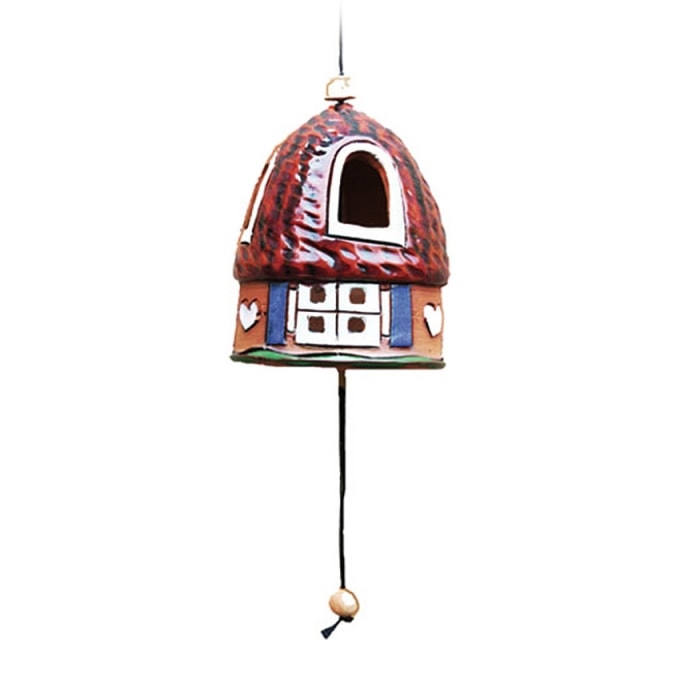 Ceramic 'House' Birds Bells