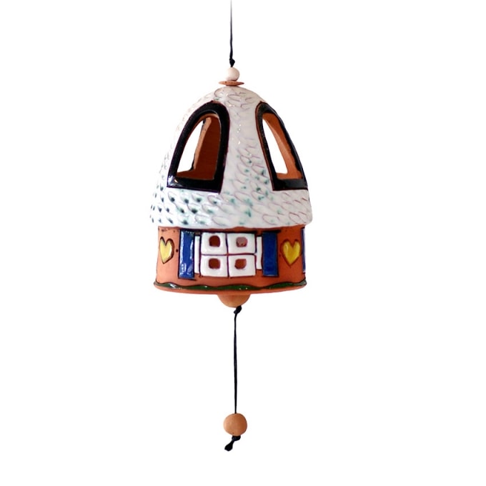 Ceramic 'House' Birds Bells