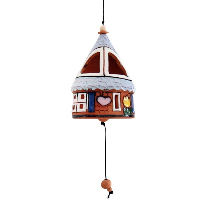 Ceramic 'House' Birds Bells