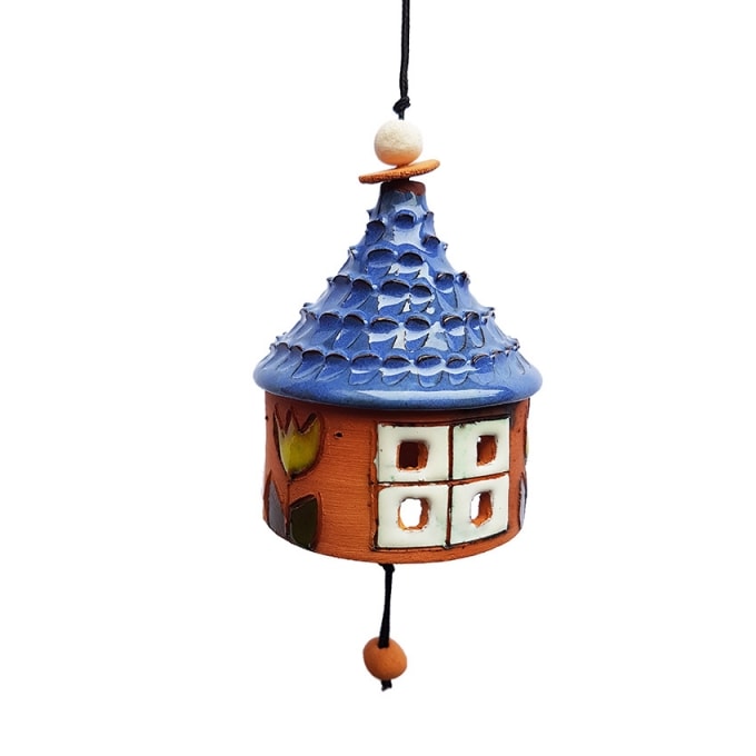 Ceramic 'House' Birds Bells