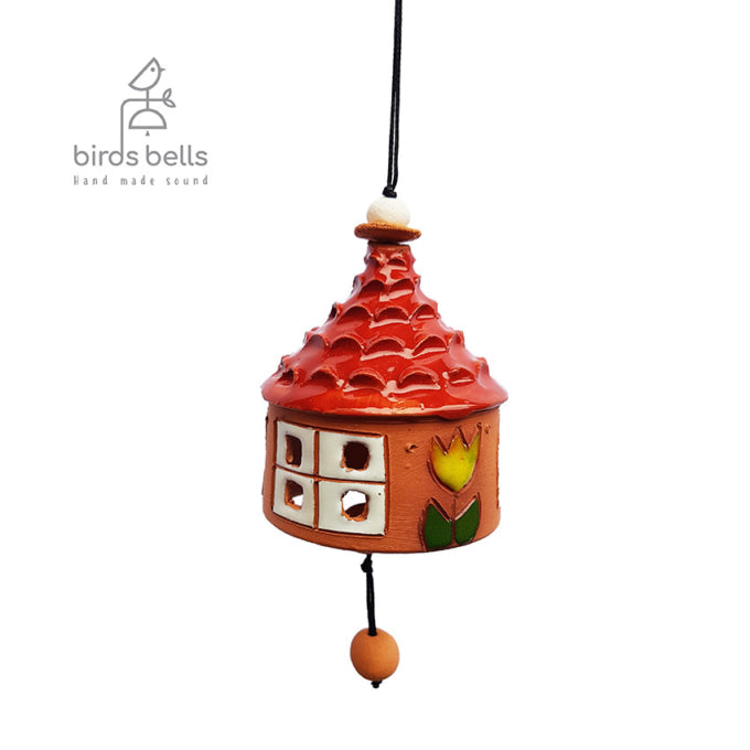 Ceramic 'House' Birds Bells