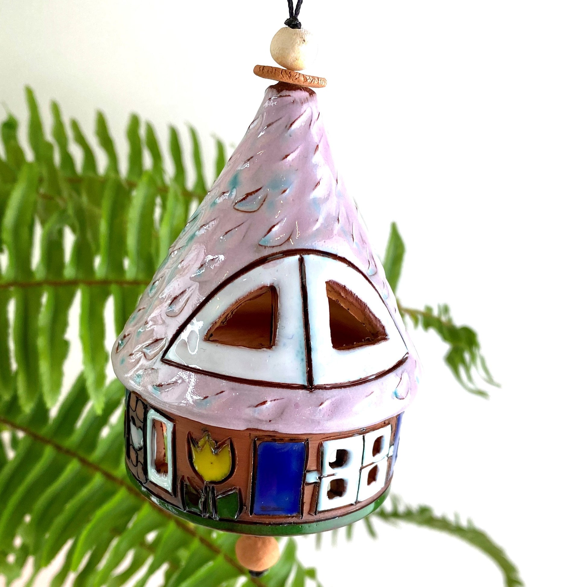 Ceramic 'House' Birds Bells