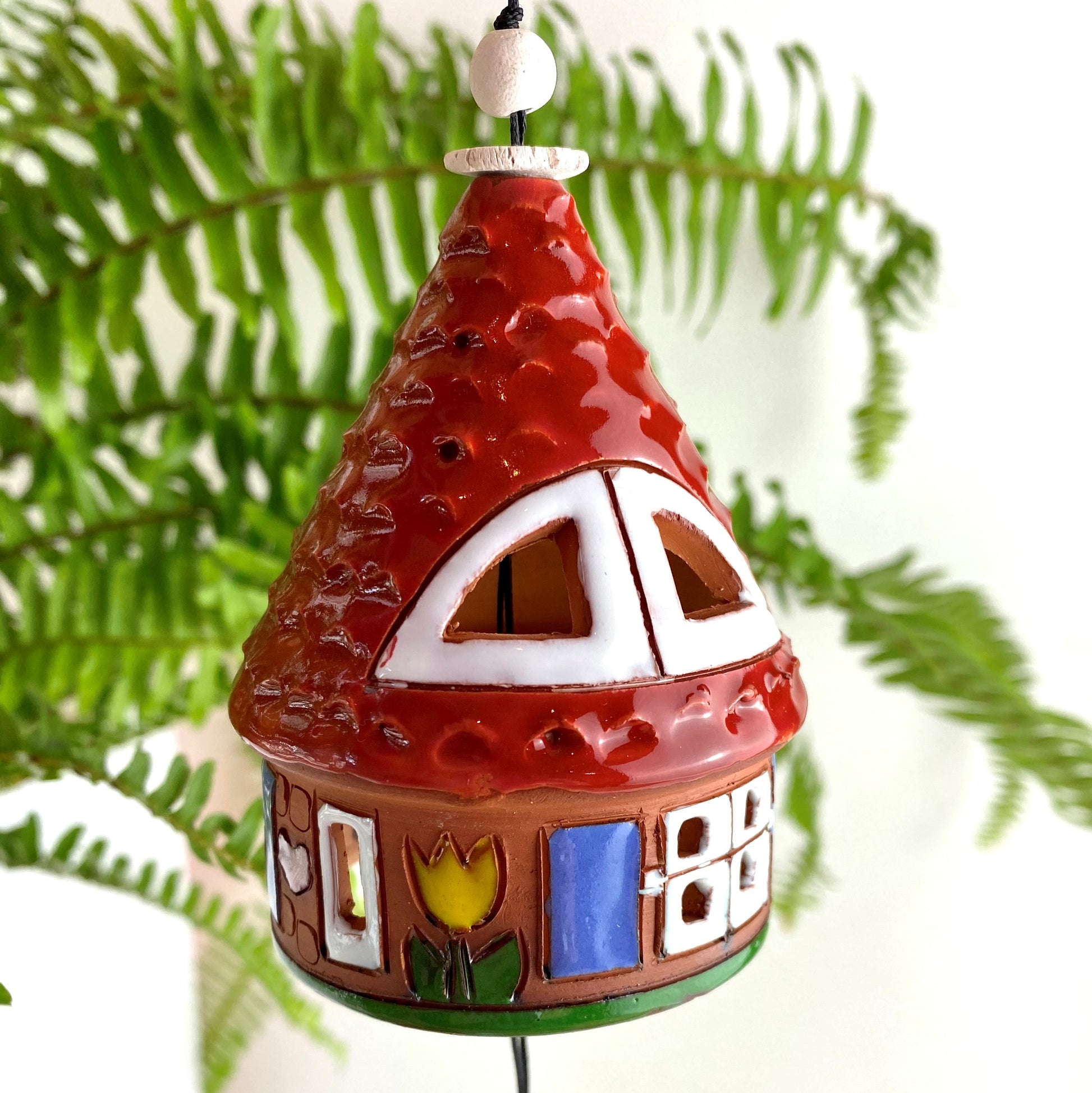 Ceramic 'House' Birds Bells