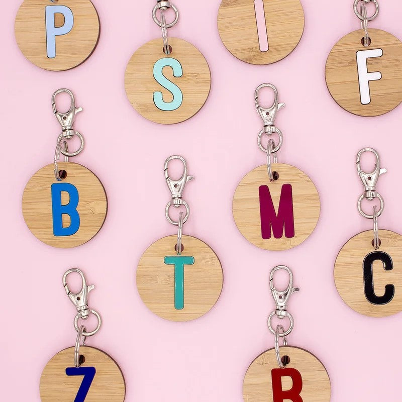 Bamboo Letter Keyrings
