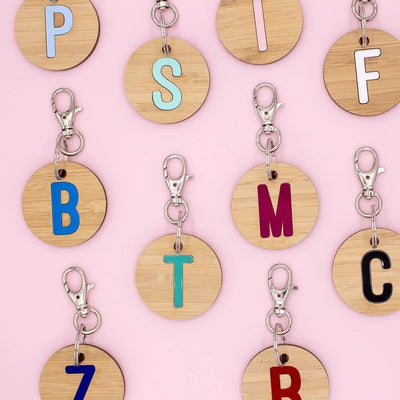 Bamboo Letter Keyrings– House of Handmade