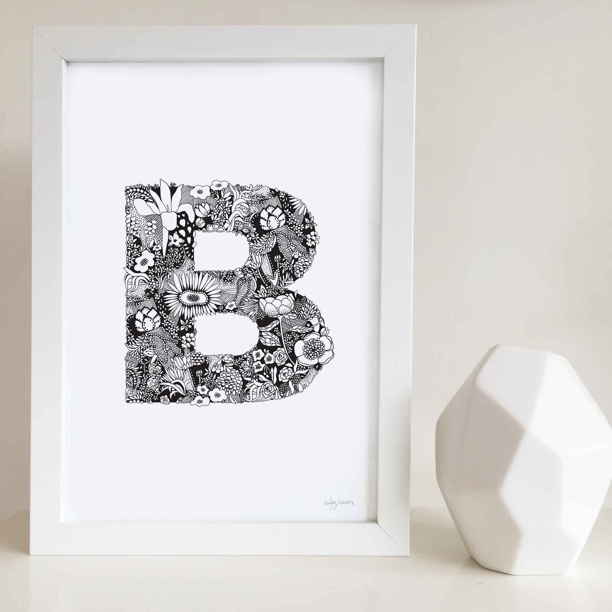 Floral Zen Doodle Alphabet Print