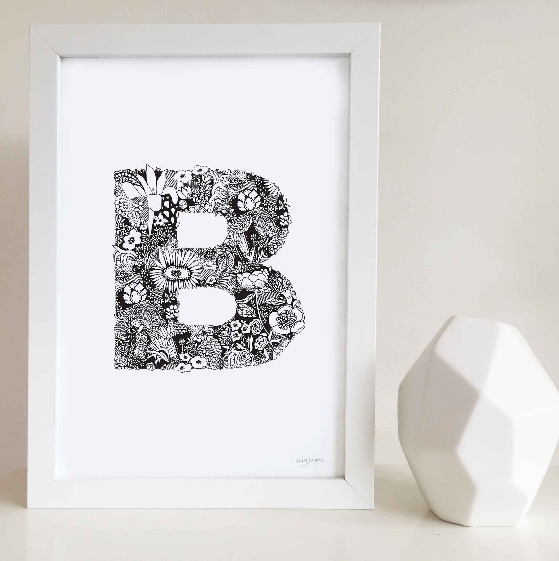 Floral Zen Doodle Alphabet Print