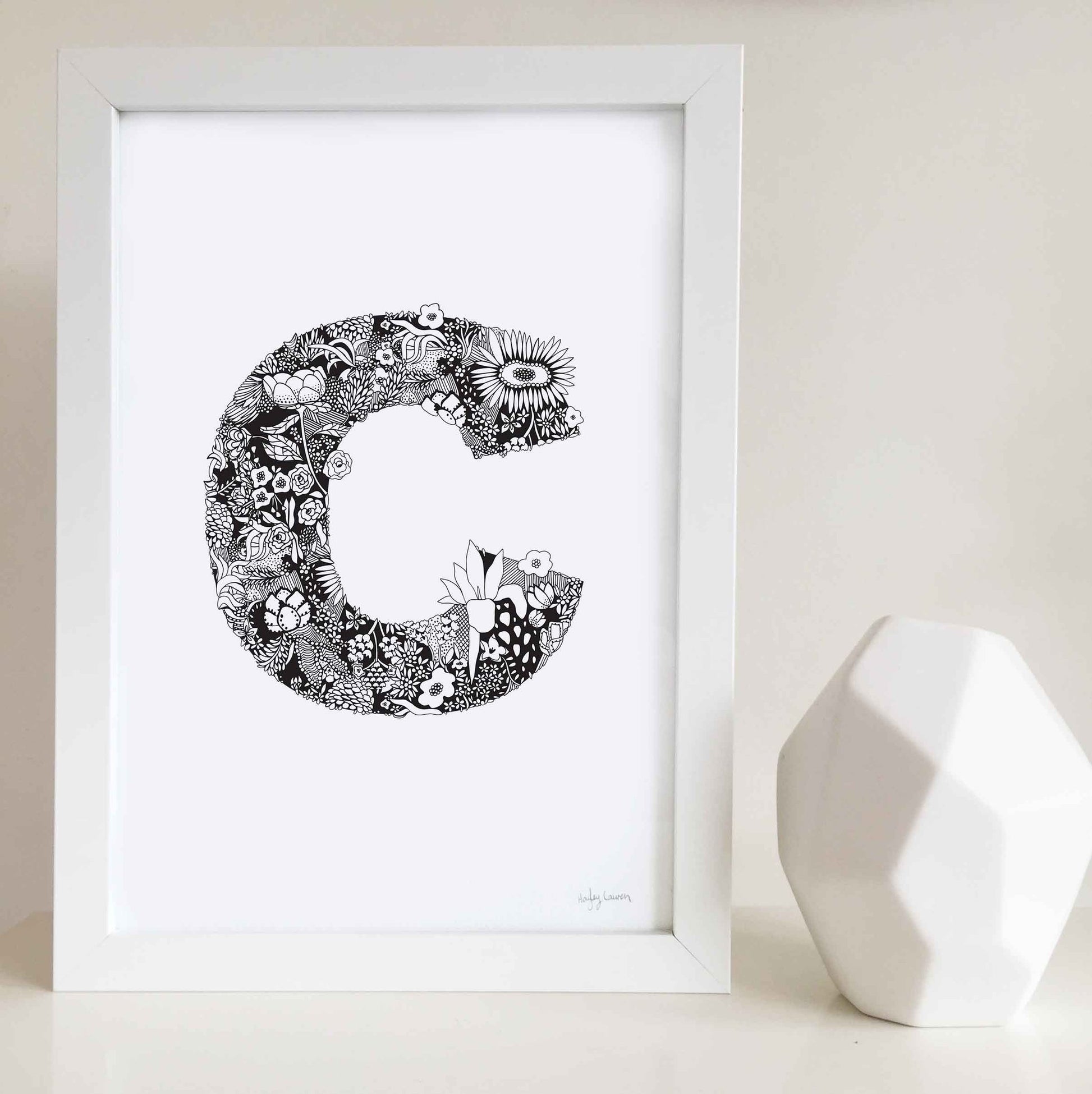 Floral Zen Doodle Alphabet Print