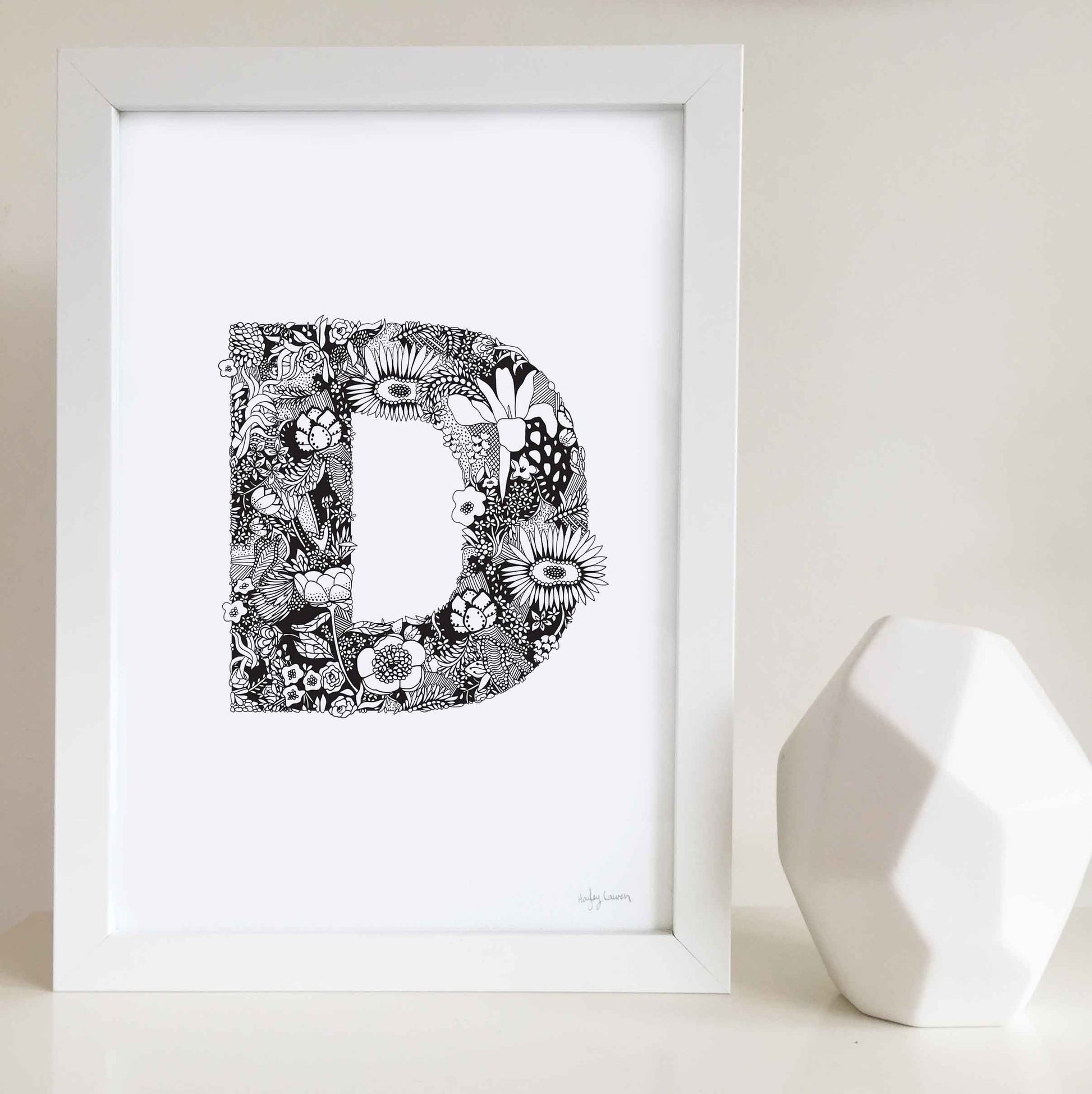 Floral Zen Doodle Alphabet Print