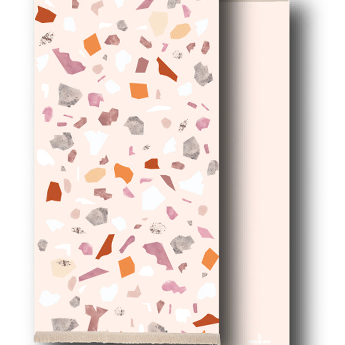 Large Pink Terrazzo Sand Free Beach Towel