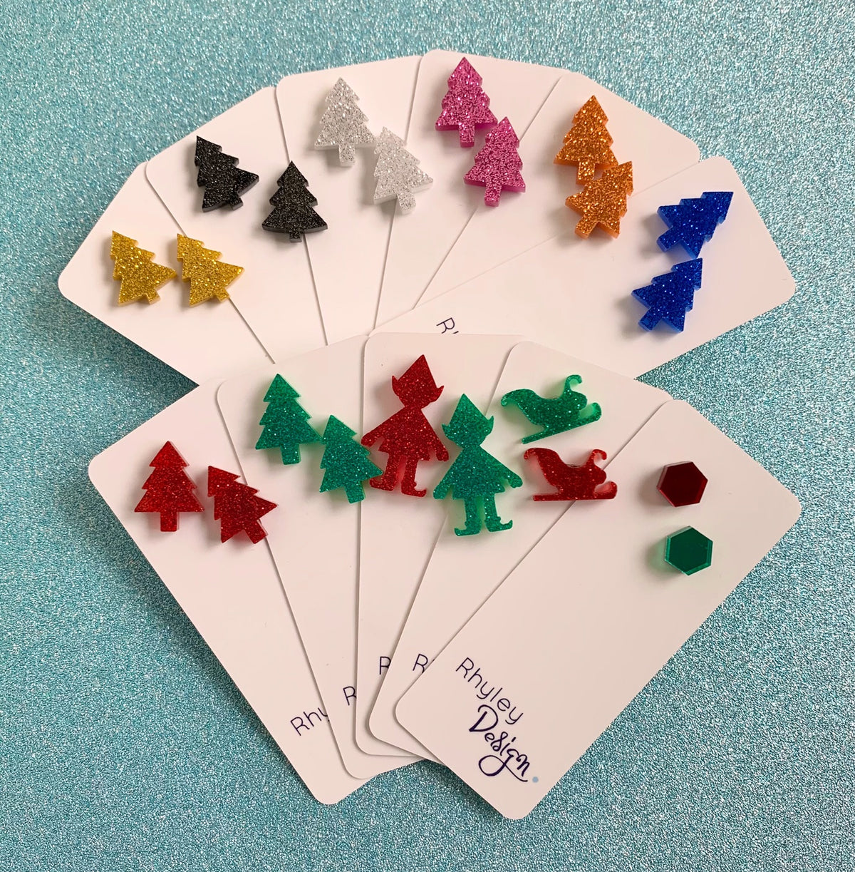 Handmade Christmas Studs - Acrylic