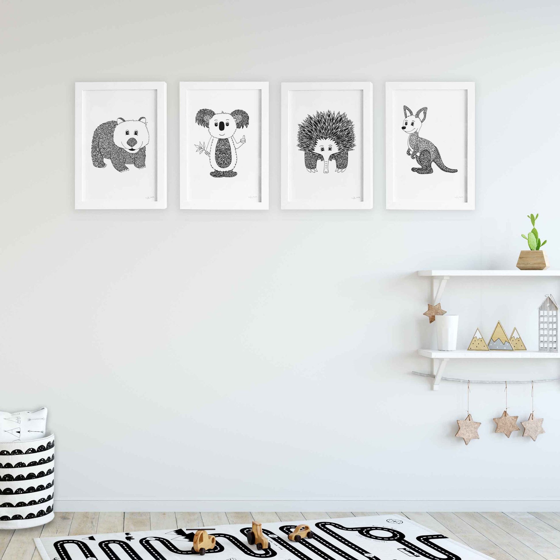 Australian  Animal Zen Doodle Prints