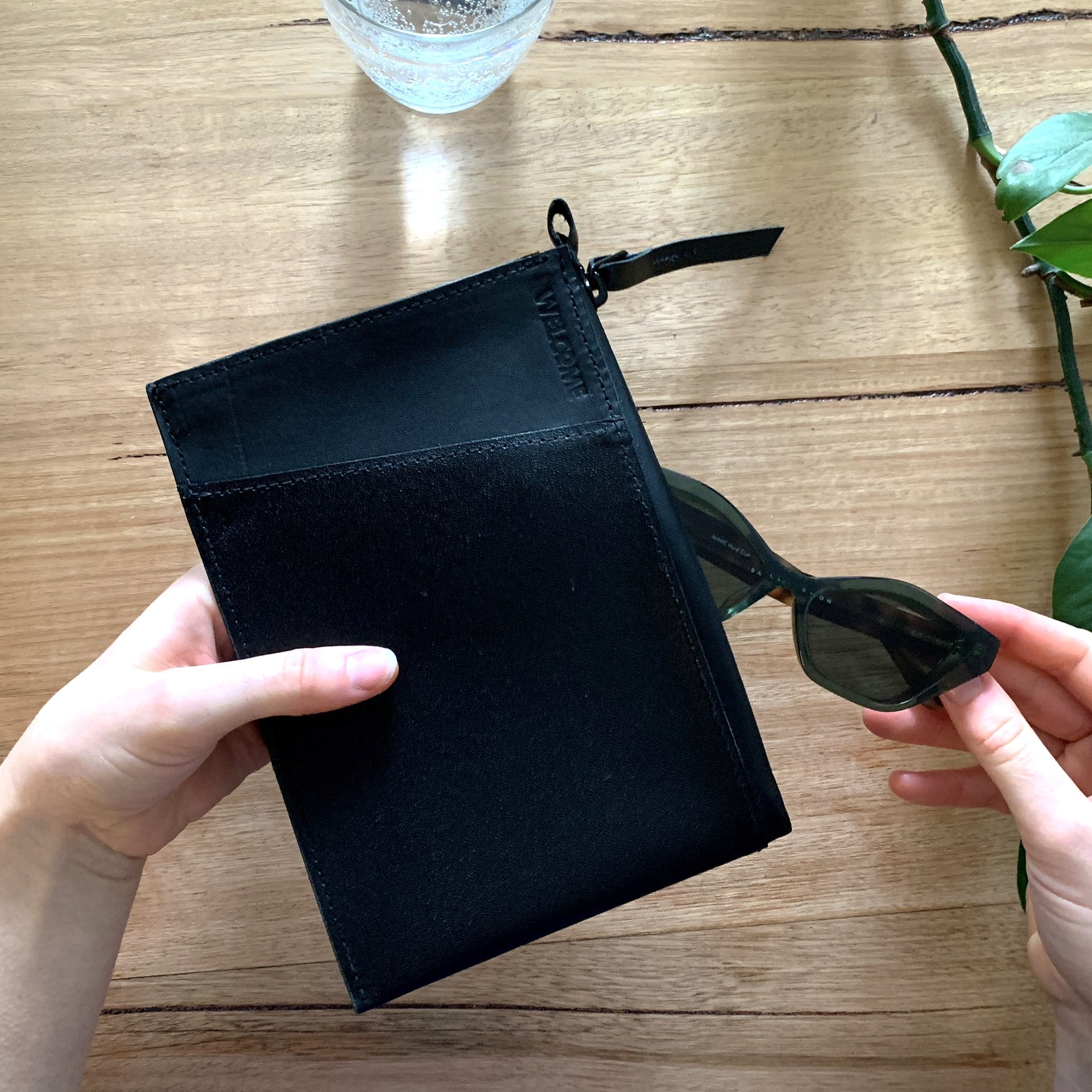 Handmade Leather Zip Clutch - City Slicker