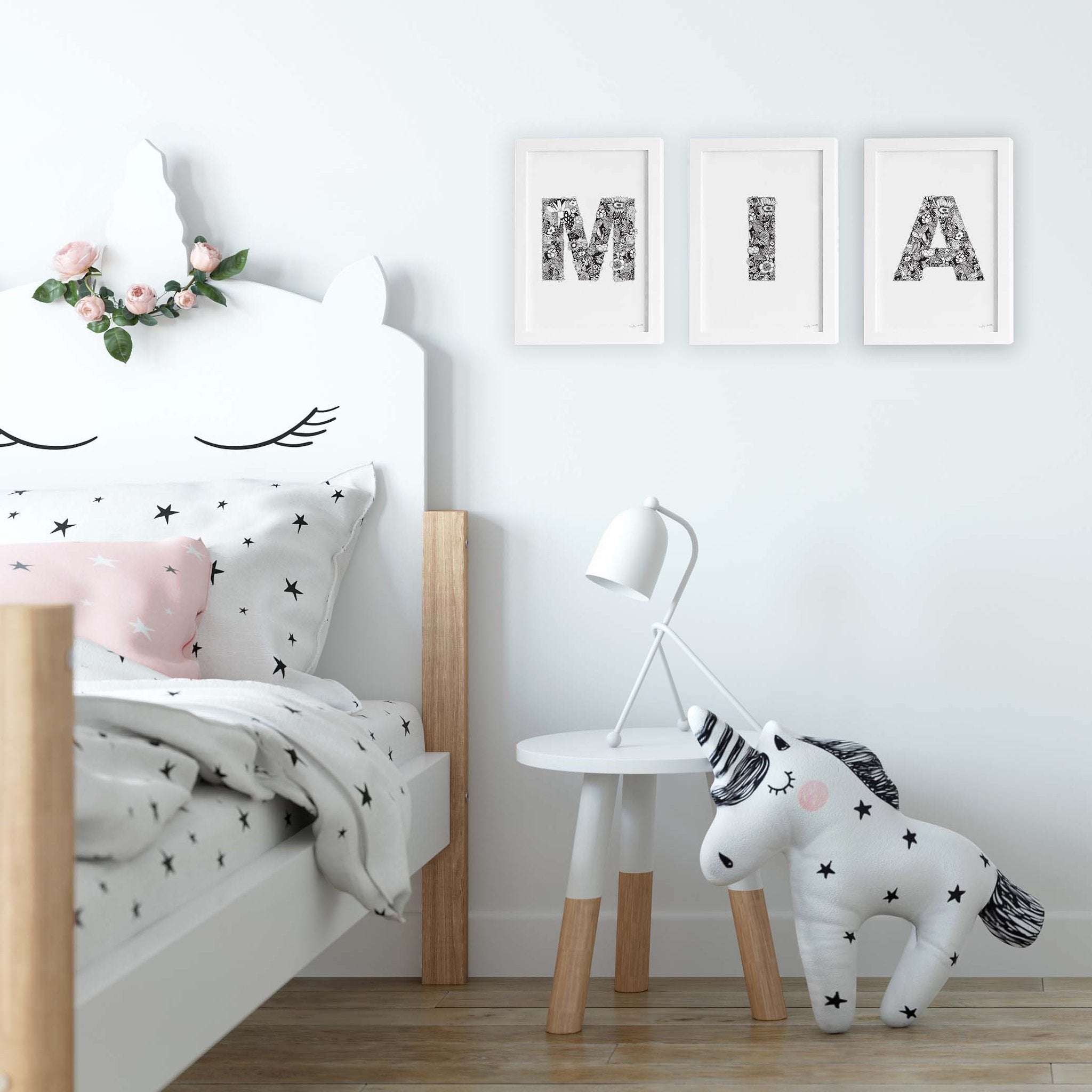 Floral Zen Doodle Alphabet Print