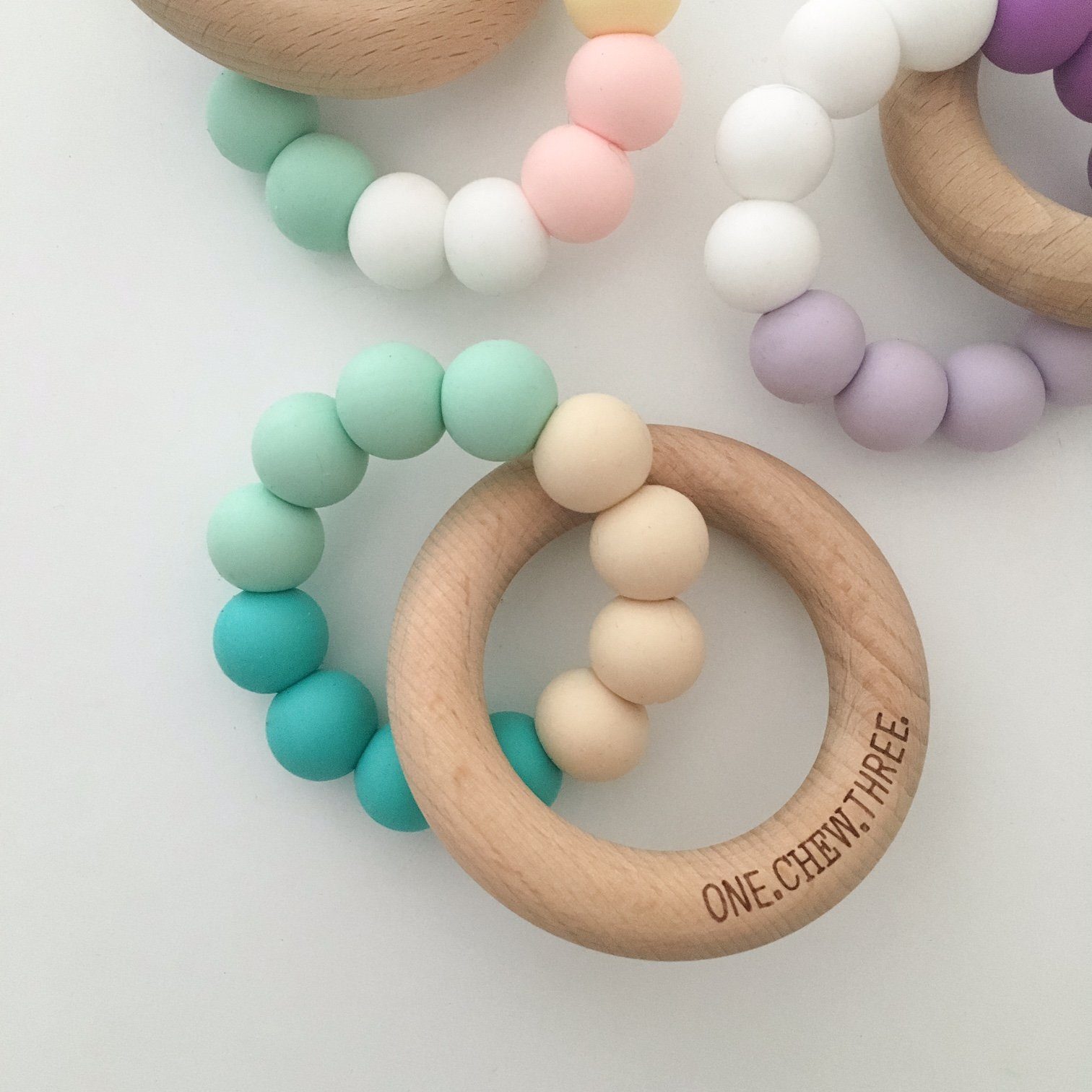 Silicone & Beech Wood Teether