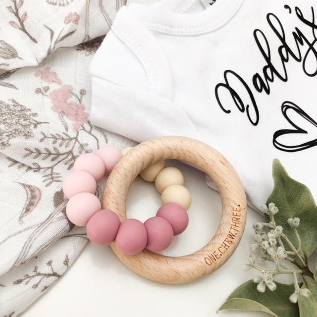 Silicone & Beech Wood Teether