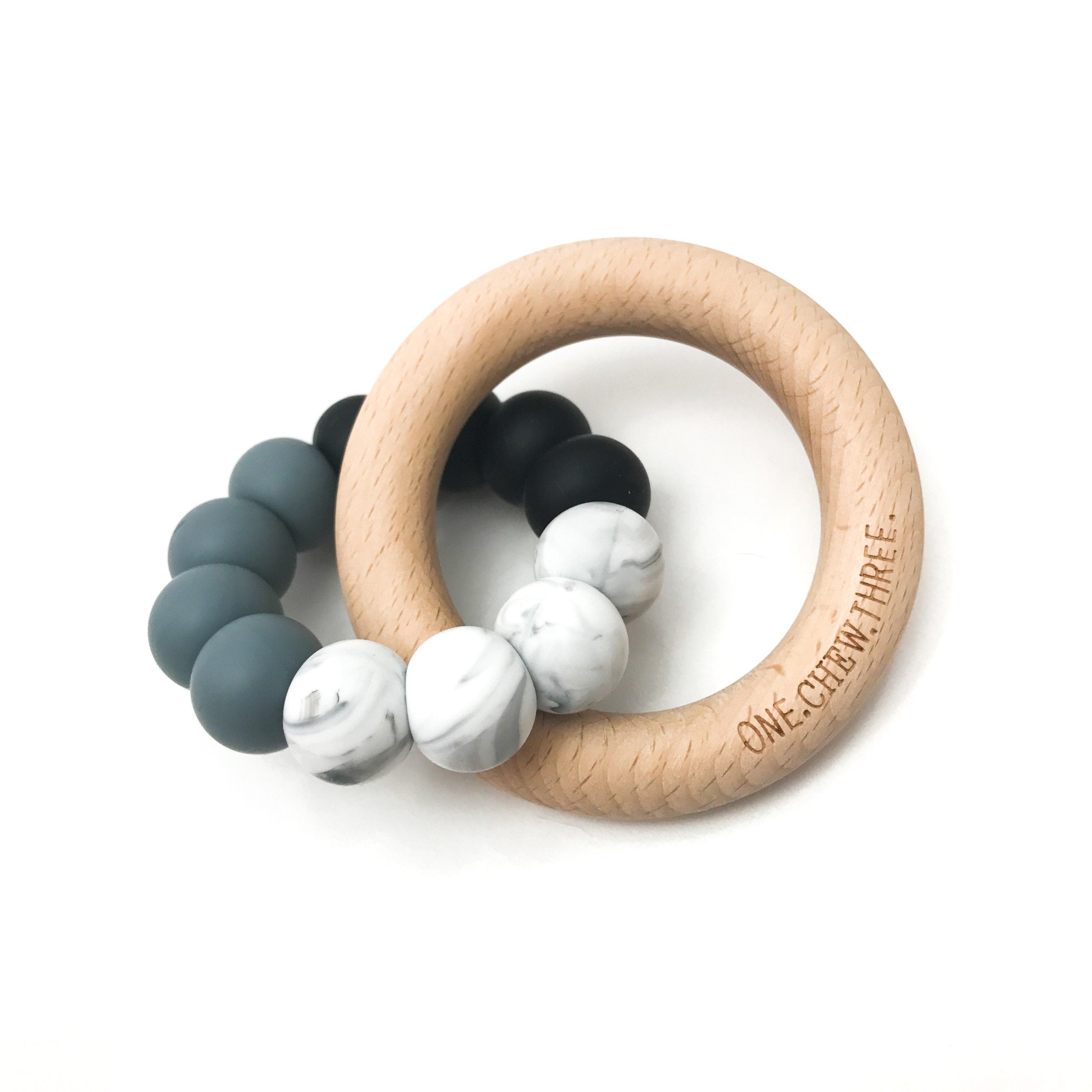 Silicone & Beech Wood Teether
