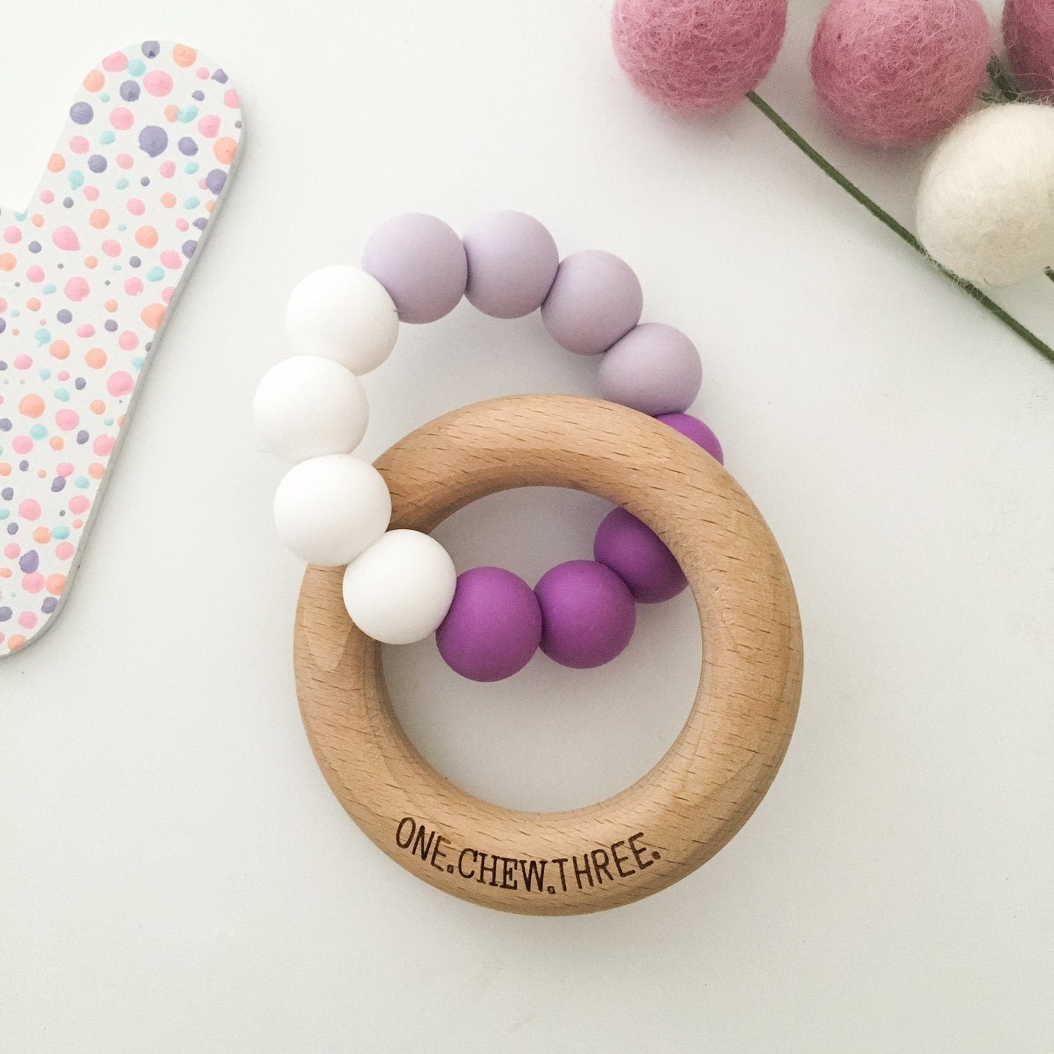 Silicone & Beech Wood Teether