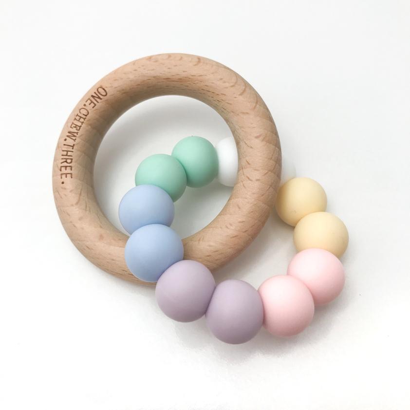 Silicone & Beech Wood Teether